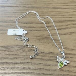 Peridot Bee Sterling Silver Necklace